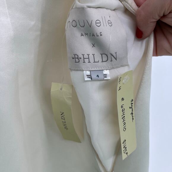BHLDN x Amsale Olympia Gown Ivory Cream Women's Size 4 NWT FLAWS - Picture 9 of 16